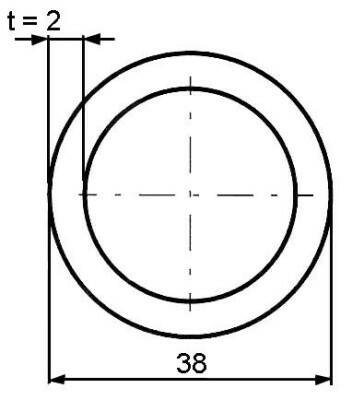 Trubka konstrukční 38 x 2 mm